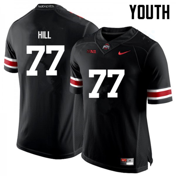Ohio State Buckeyes #77 Michael Hill Youth Stitch Jersey Black